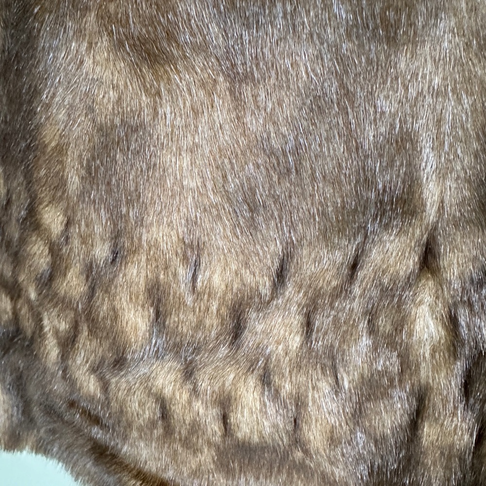 ALPINE STUDIO SOFT LUXURIOUS BROWN FAUX MINK FUR  JACKET COAT SIZE S - Picture 8 of 11